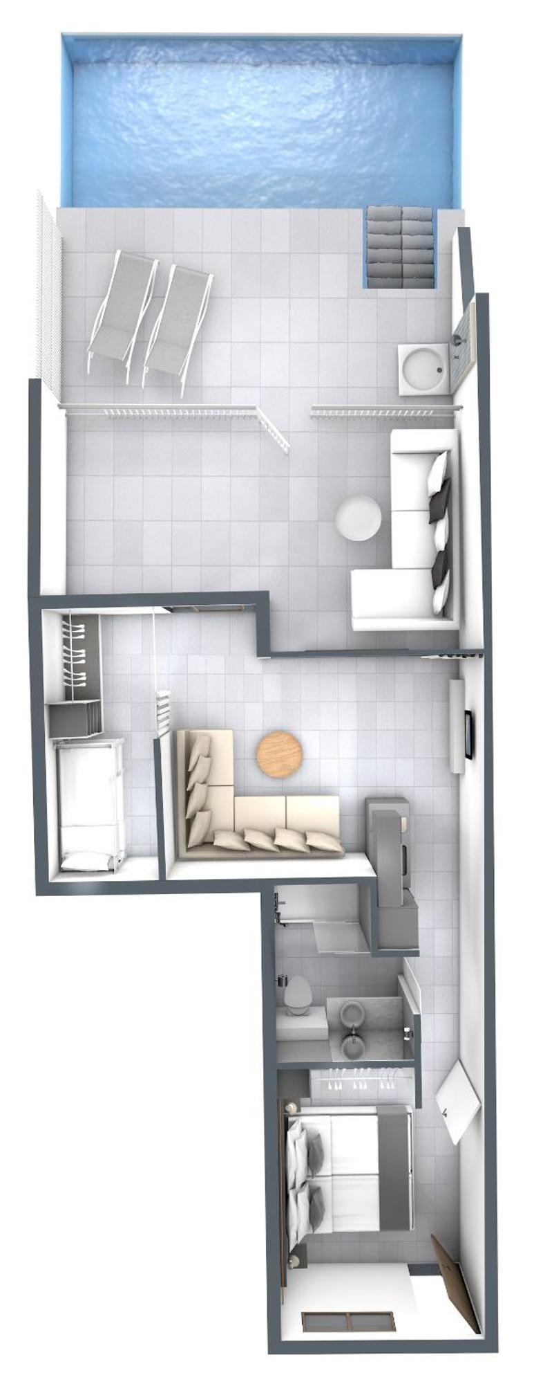 Apartamento Superior de 1 dormitorio